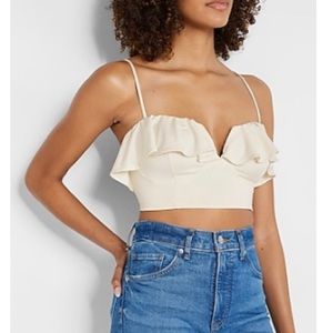 Body Contour Silky Ruffle Overlay V-Wire
Cropped Cami